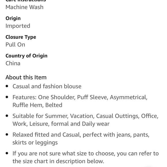 NWOT Women's One Shoulder Short Puff Sleeve Self Belted Solid Blouse Top - Picture 15 of 15